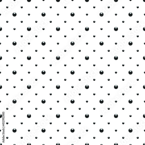White luxury background with black beads. Vector illustration. 
