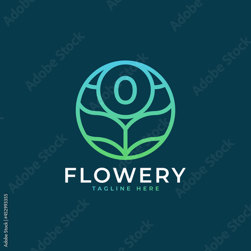 Flower Number 0 Logo Design Template Element. Eps10 Vector
