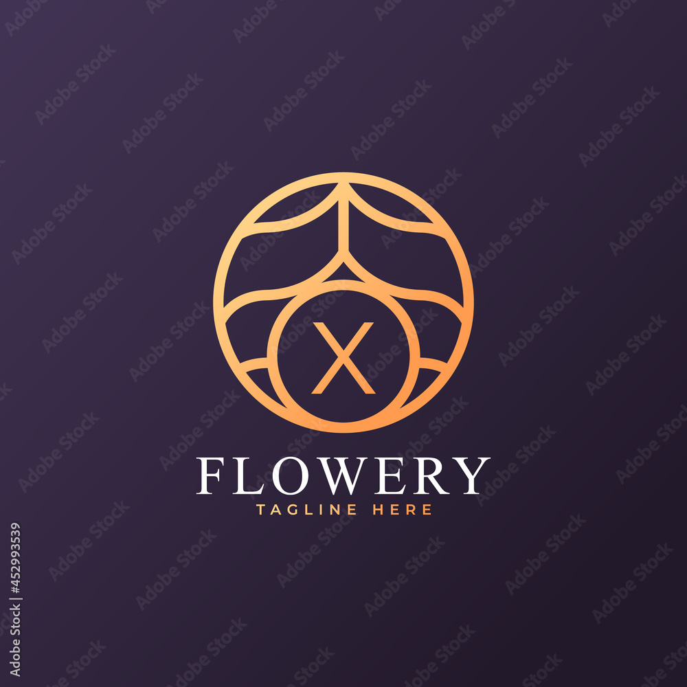 Fototapeta premium Flower Initial Letter X Logo Design Template Element. Eps10 Vector