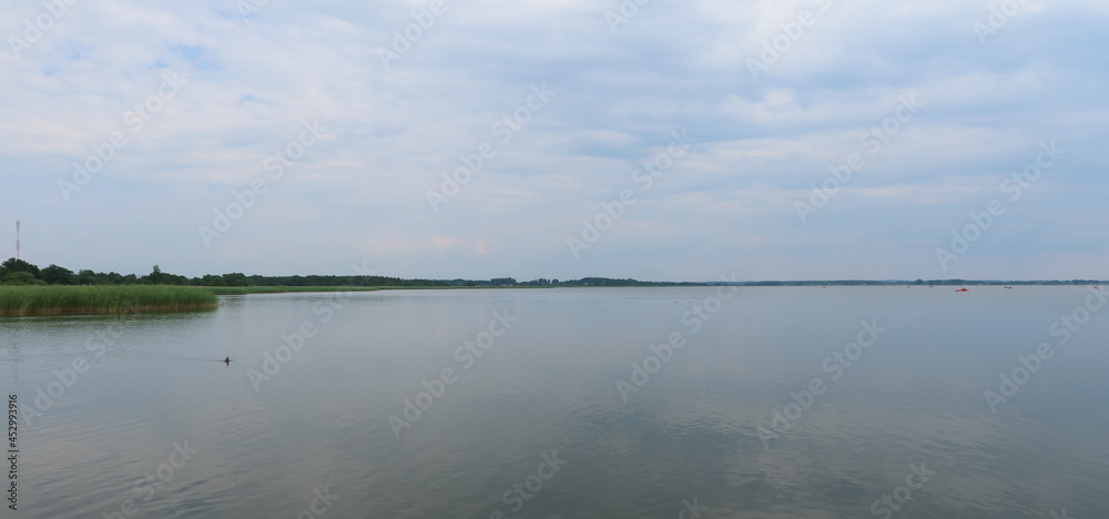 Dabki, Poland. Lake Bukowo connected with Baltic Sea with Rat Canal. Lake is located in West Pomeranian Voivodeship, Poland