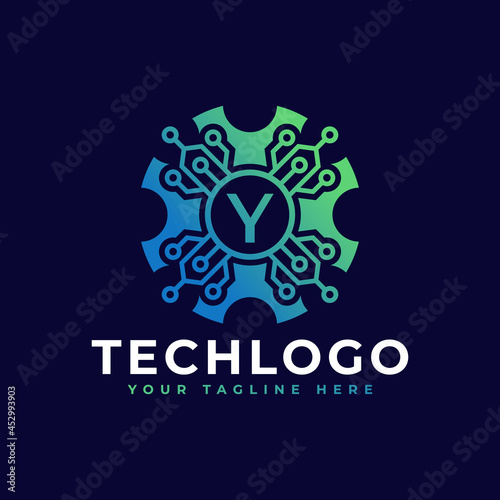 Technology Initial Letter Y Logo Design Template Element.