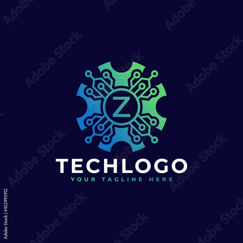 Technology Initial Letter Z Logo Design Template Element.