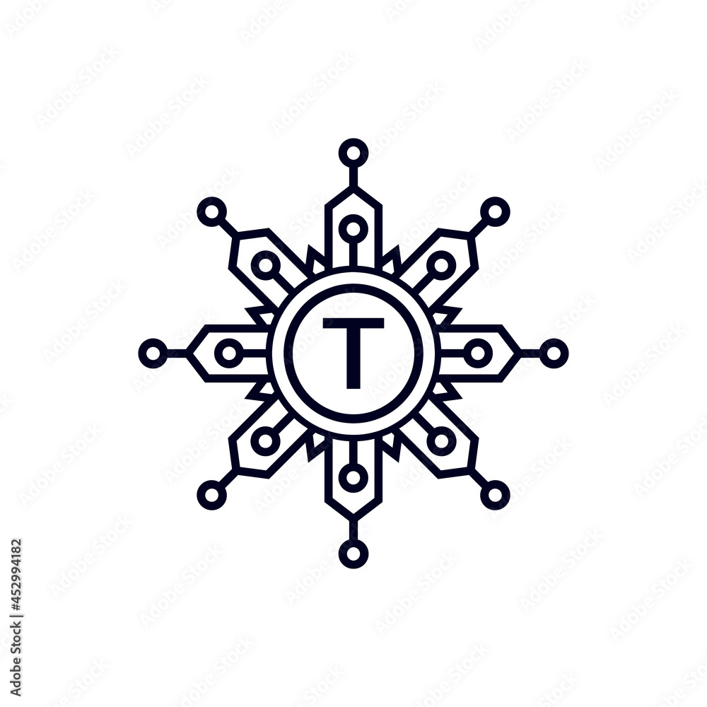 Technology Initial Letter T Circle Logo Design Template Element. Technology Initial Letter T Circle Logo Design Template Element.