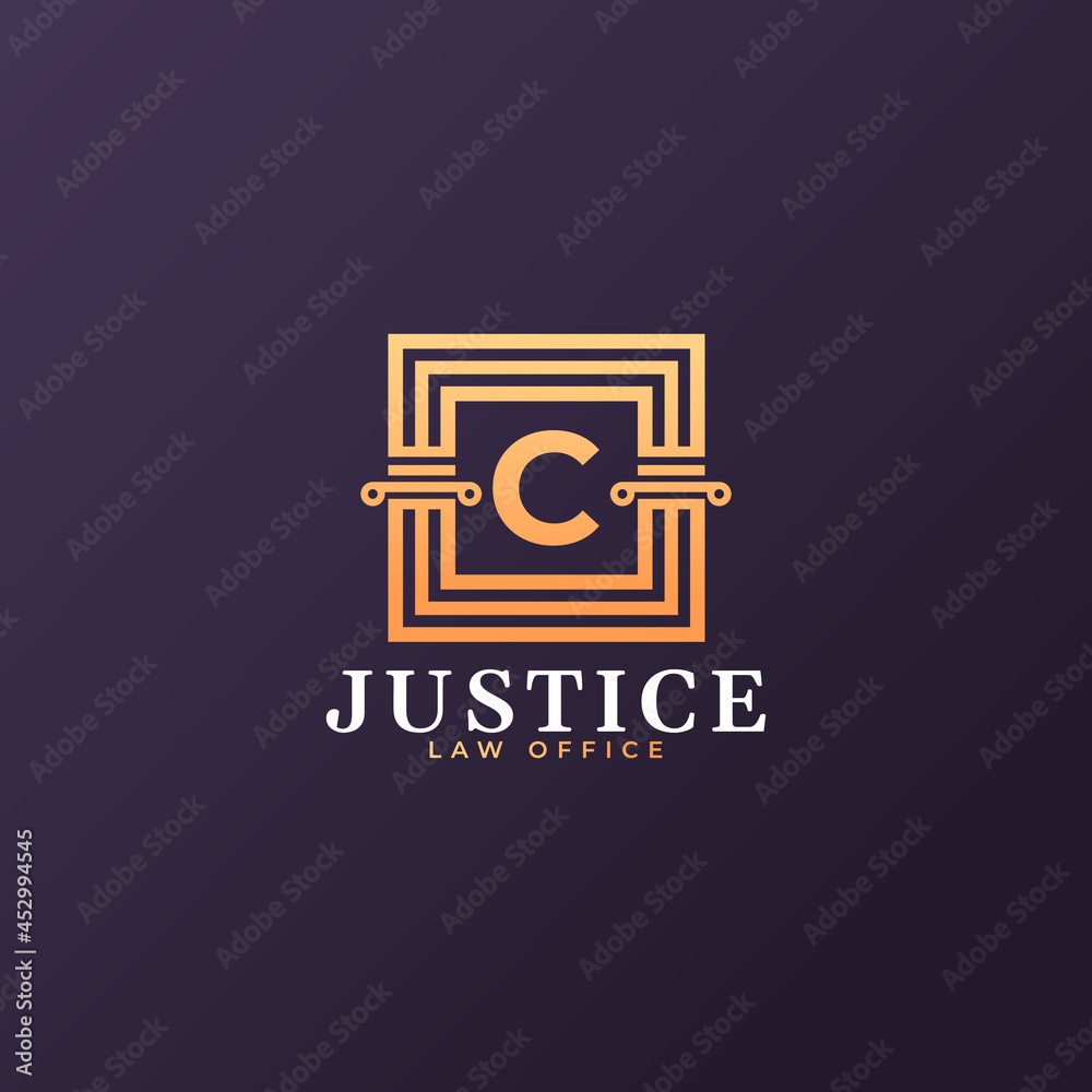 Law Firm Letter C Logo Design Template Element