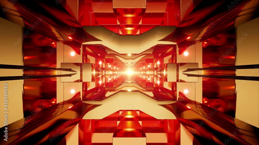 Red Golden Tunnel VJ Loops