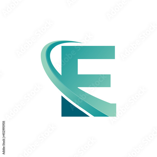 Letter E Travel with Arrow Logo Design Template. Vector EPS 10