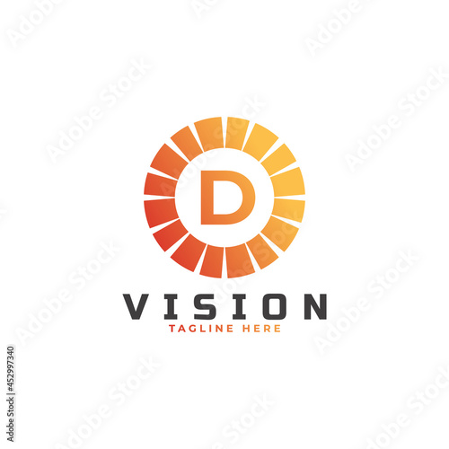 vision Initial Letter D Logo Design Template Element