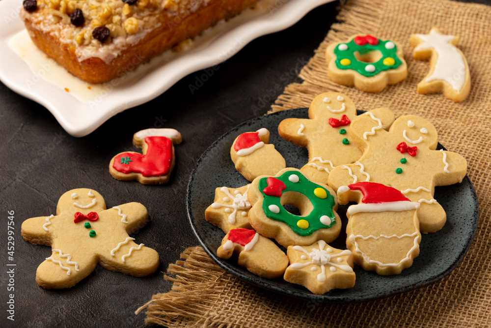 Various Christmas homemade gingerbread cookies. Various Christmas homemade gingerbread cookies.