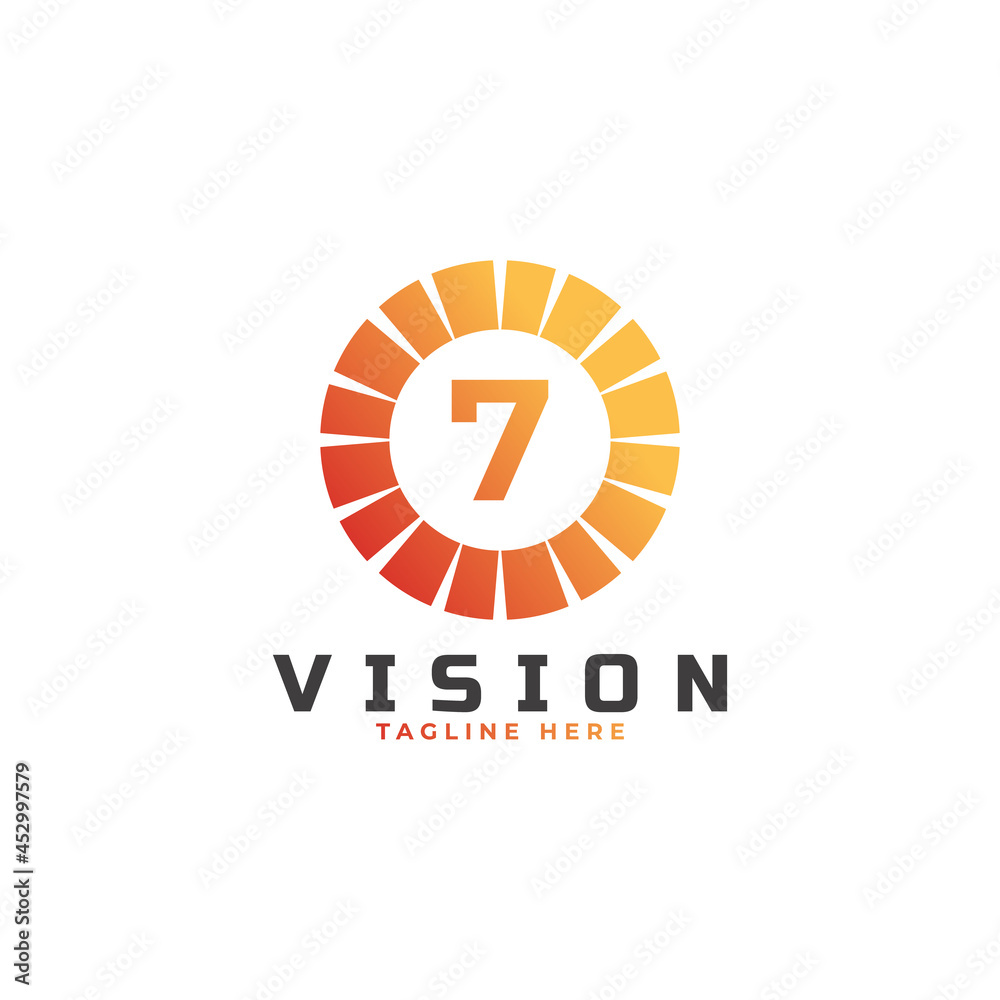 vision Number 7 Logo Design Template Element vision Number 7 Logo Design Template Element