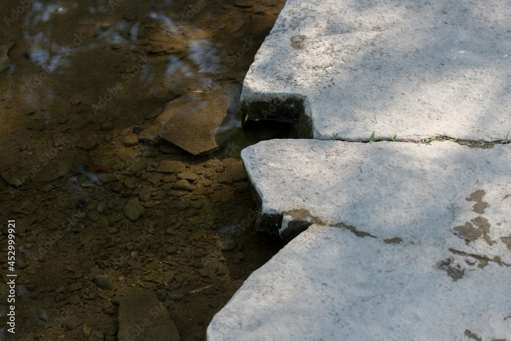 abstract composition with flat rocks and still waters