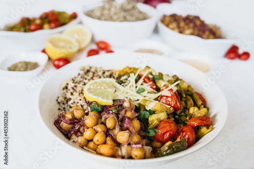 Fresh Roasted Veggie Quinoa Bowl with Chickpeas