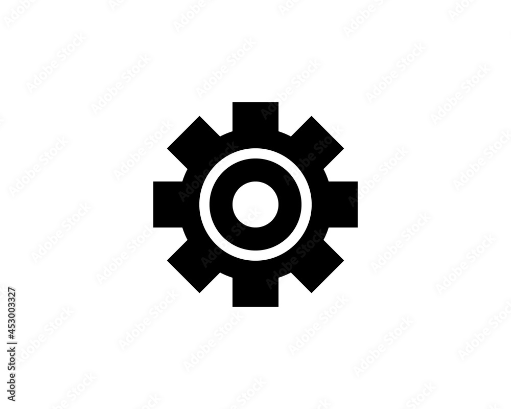 gear Icon vector. Simple flat symbol. Perfect Black pictogram illustration on white background. gear Icon vector. Simple flat symbol. Perfect Black pictogram illustration on white background.