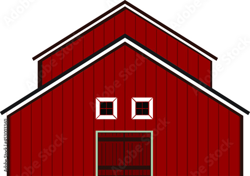 Red Barn house illustration Vector on white background