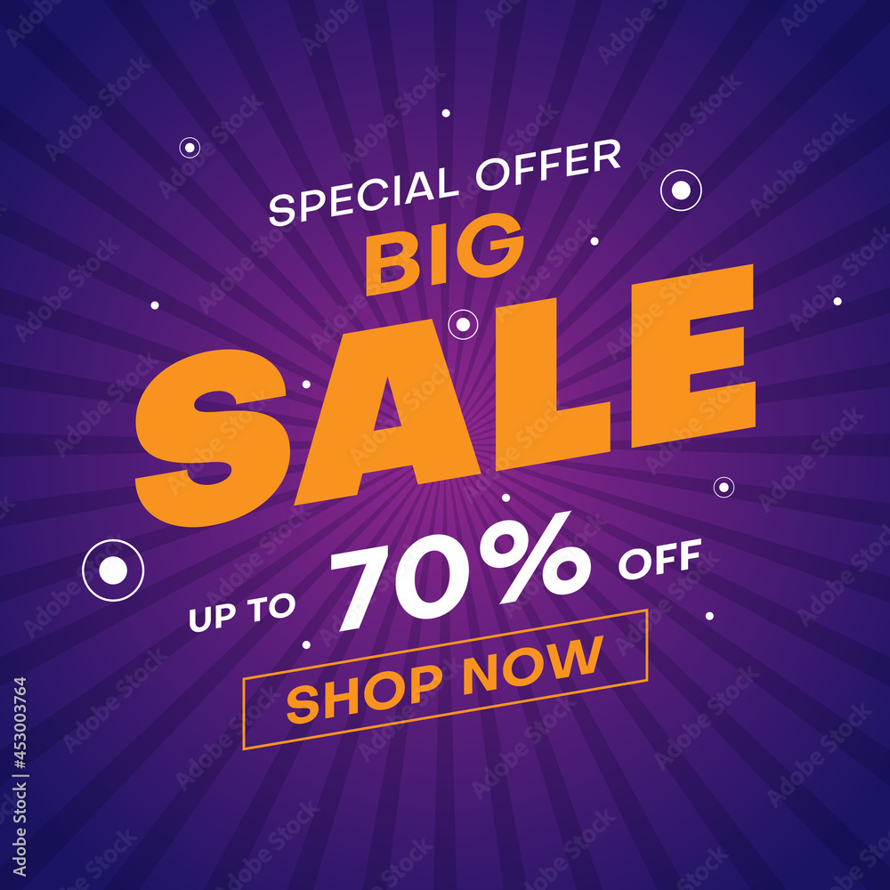 sale banner special offer with purple background