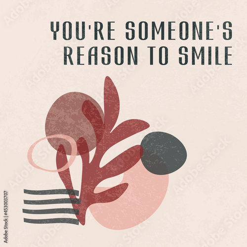 You're someone's reason to smile. Flat retro elements for pattern, card, poster, invitation, logo