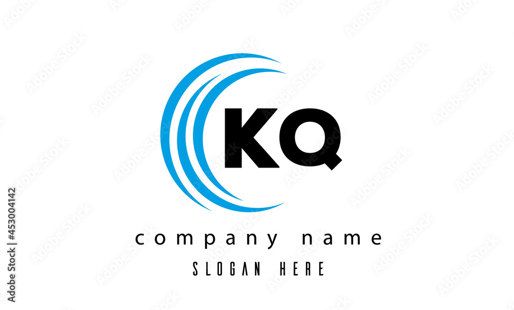 technology KQ latter logo vector