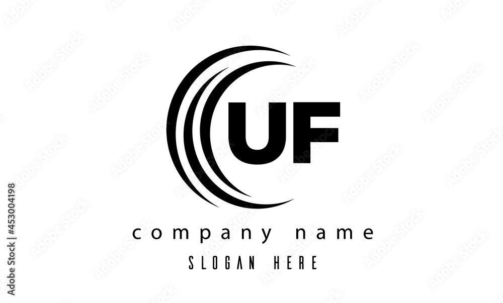 technology UF latter logo vector