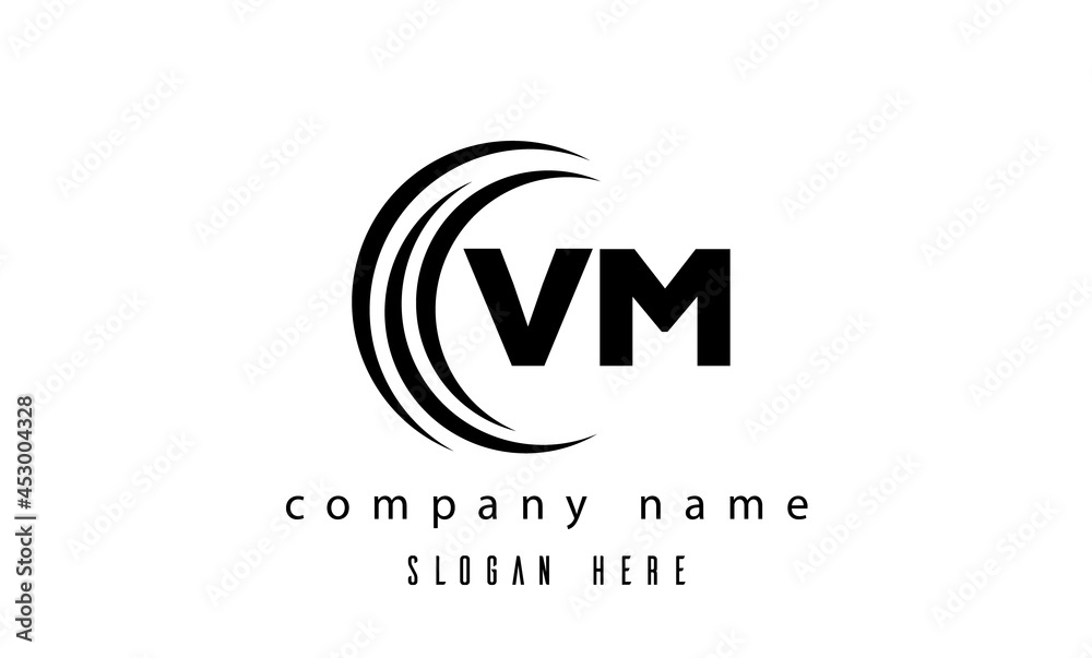 technology VM latter logo vector