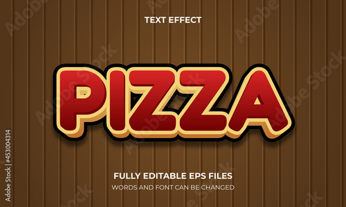 Editable 3D Text Effect With Pizza Theme	