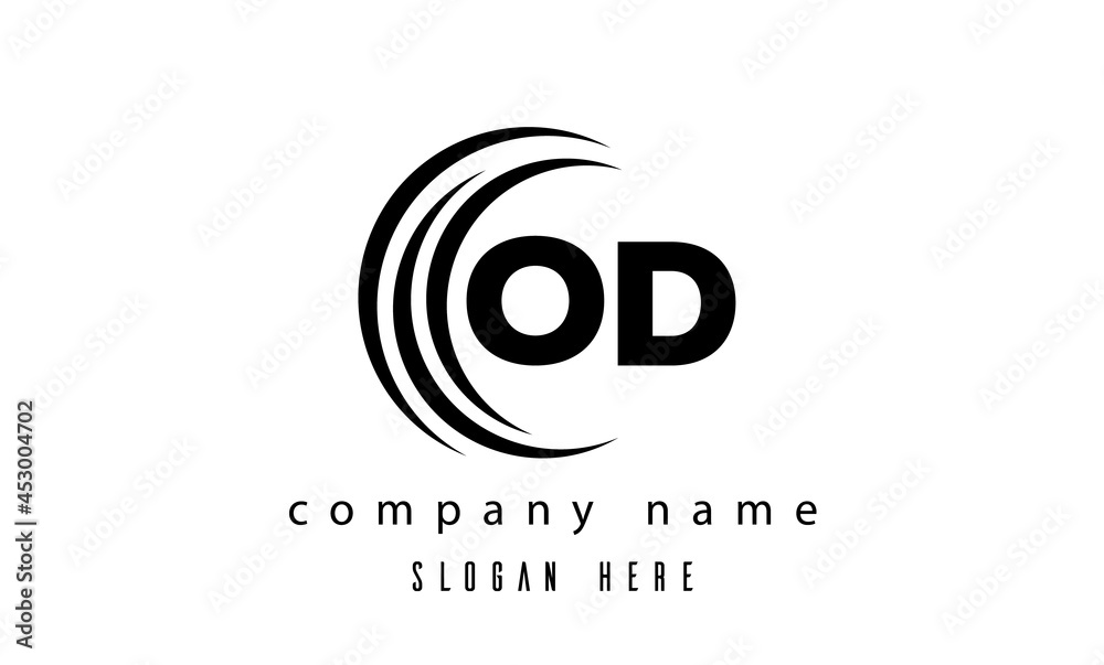 technology OD latter logo vector