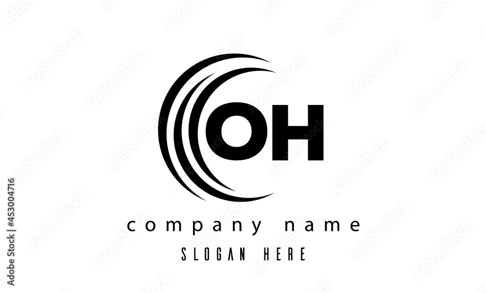 technology OH latter logo vector