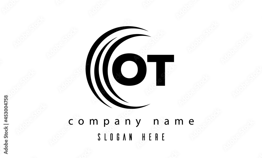 technology OT latter logo vector