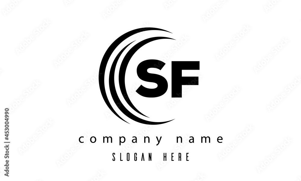 SF technology latter logo vector