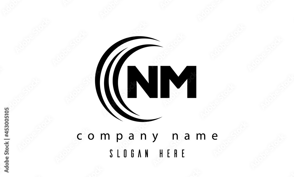 NM technology latter logo vector