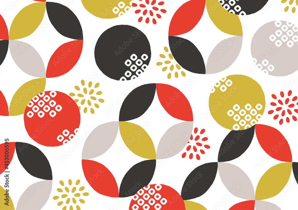 紅白などのおめでたい色のモダン和柄 Stock Vector Adobe Stock
