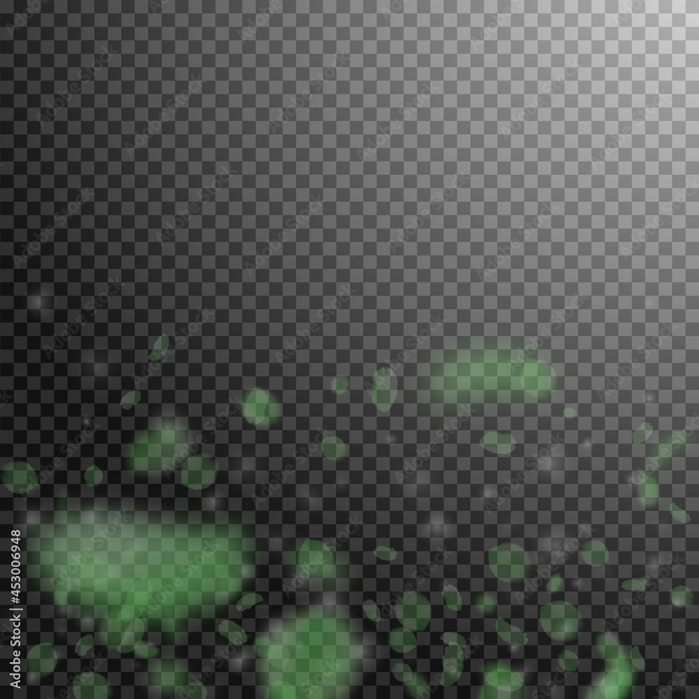Green flower petals falling down. Amusing romantic Green flower petals falling down. Amusing romantic