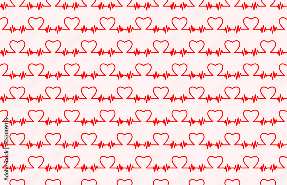 heart beat seamless pattern heart beat seamless pattern