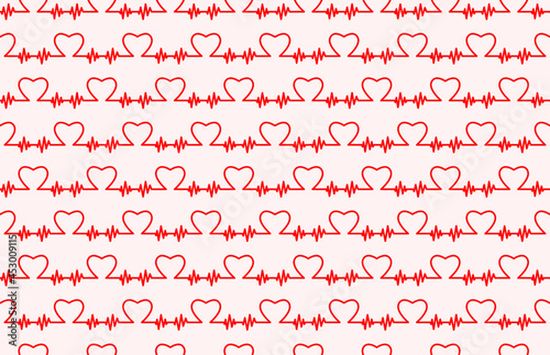 heart beat seamless pattern
