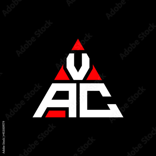 VAC triangle letter logo design with triangle shape. VAC triangle logo design monogram. VAC triangle vector logo template with red color. VAC triangular logo Simple, Elegant, and Luxurious Logo. VAC  photo