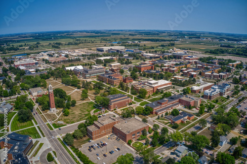 Aerial View of a large University in Brookings, South Dakota