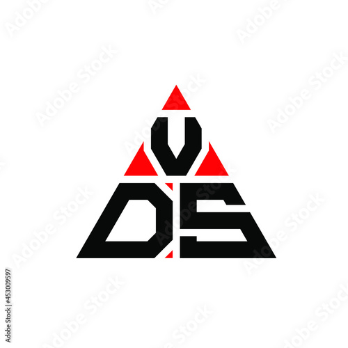 VDS triangle letter logo design with triangle shape. VDS triangle logo design monogram. VDS triangle vector logo template with red color. VDS triangular logo Simple, Elegant, and Luxurious Logo. VDS  photo
