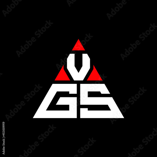 VGS triangle letter logo design with triangle shape. VGS triangle logo design monogram. VGS triangle vector logo template with red color. VGS triangular logo Simple, Elegant, and Luxurious Logo. VGS  photo