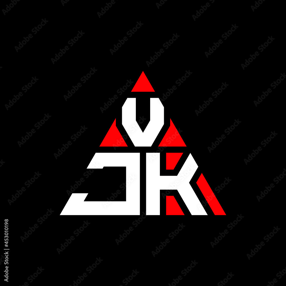 VJK triangle letter logo design with triangle shape. VJK triangle logo ...