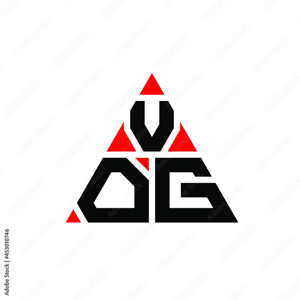 Vetor de VOG triangle letter logo design with triangle shape. VOG ...