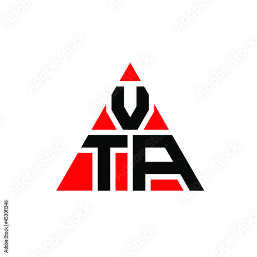 VTA triangle letter logo design with triangle shape. VTA triangle logo design monogram. VTA triangle vector logo template with red color. VTA triangular logo Simple, Elegant, and Luxurious Logo. VTA  photo