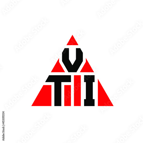 VTI triangle letter logo design with triangle shape. VTI triangle logo design monogram. VTI triangle vector logo template with red color. VTI triangular logo Simple, Elegant, and Luxurious Logo. VTI  photo