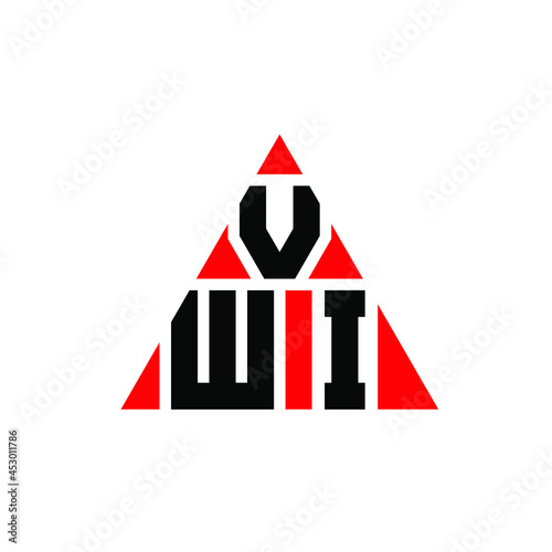 VWI triangle letter logo design with triangle shape. VWI triangle logo design monogram. VWI triangle vector logo template with red color. VWI triangular logo Simple, Elegant, and Luxurious Logo. VWI © mamun25g