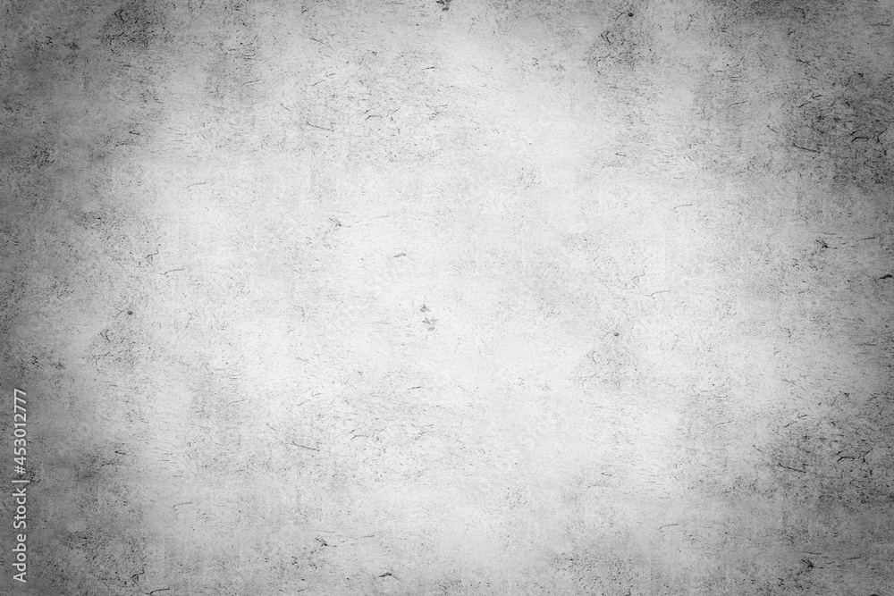 Black and white loft atmospheric concrete wall texture with Vignette  use for wallpaper or background. White plaster.