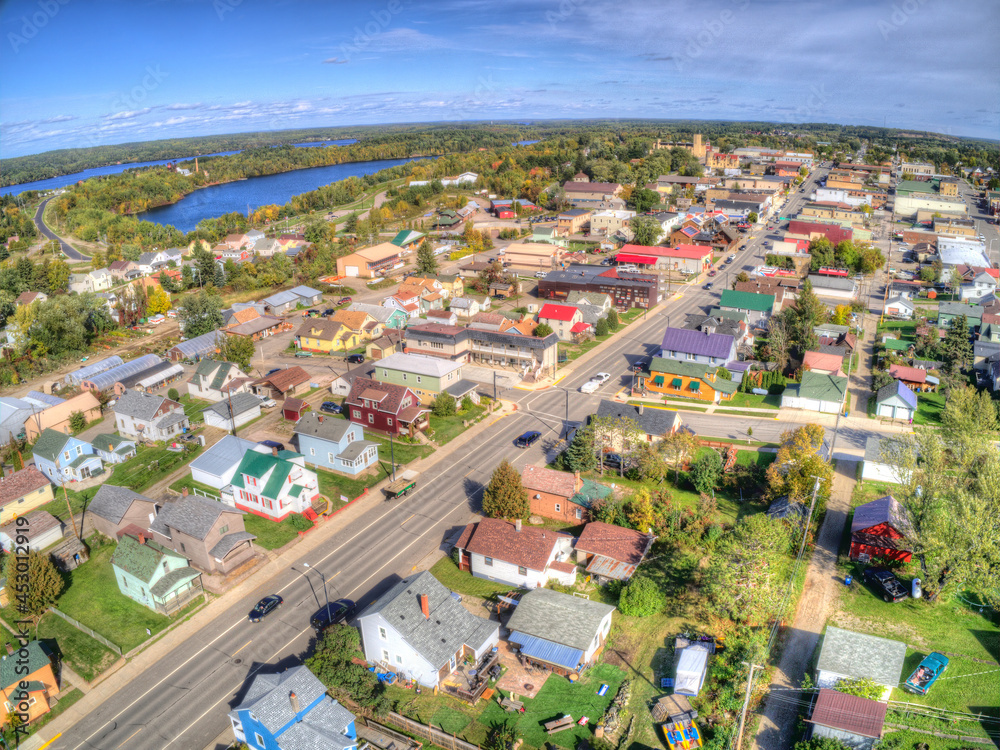 Aerial View of Ely, Minnesota during Summer