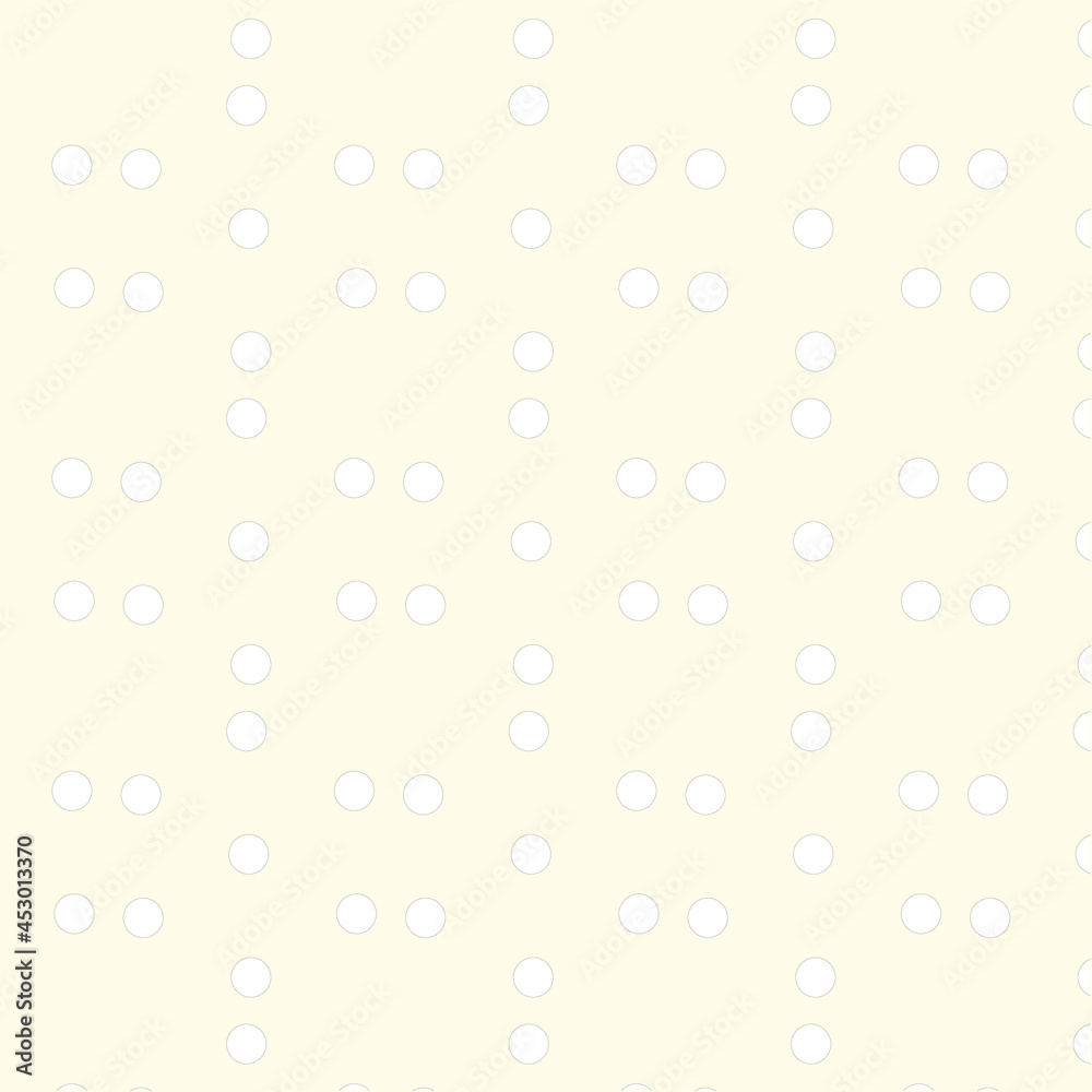 Seamless vector pattern with dots. white circle  with black outline.