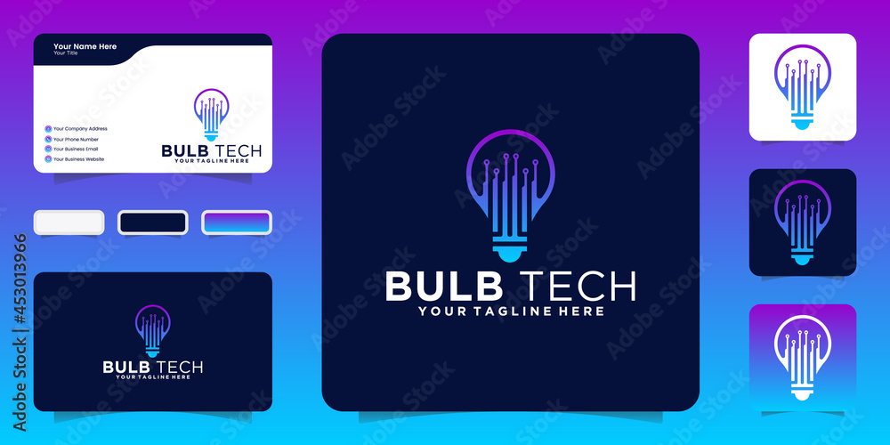 technology light bulb logo design inspiration and business card technology light bulb logo design inspiration and business card