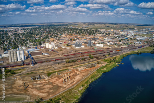 Aerial View of Williston in the Bakken Oil Fields of North Dakota photo