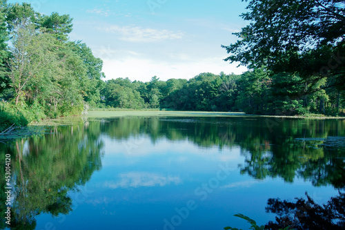 Tranquility of Kingsbury pond Medfield MA USA