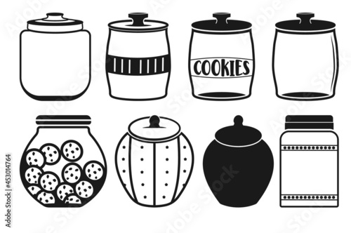 Fotobehang Cookie jar, Treat jar, Cookie jar Silhouette, Cookie Clipart, Cookie jar Clipart