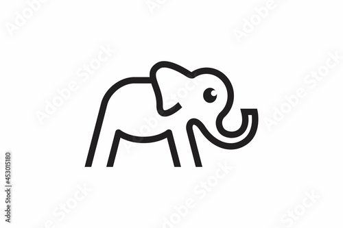 M elephant letter logo  monogram style design vector graphic