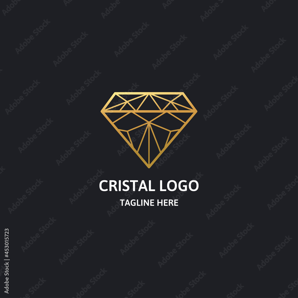 Fototapeta premium diamond logo line art illustration vector template premium quality